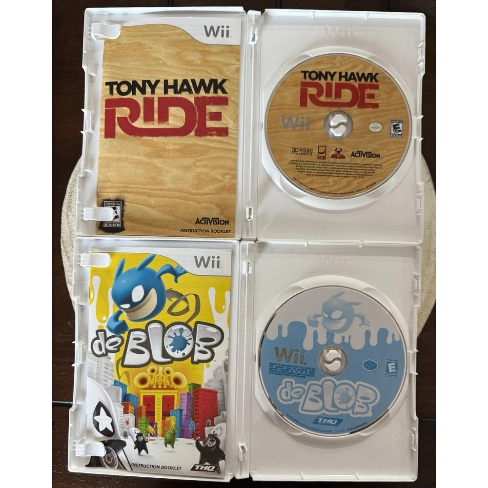 Wii Tony Hawk Ride And De Blob - 2 Game Bundle With Manuals